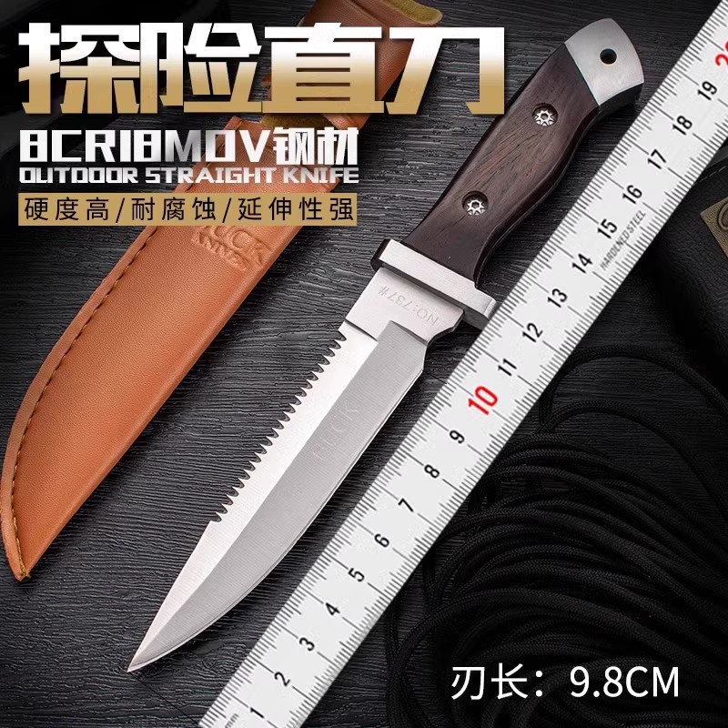 厂家便携战术高硬度直刀户外多功能随身小刀防身刀野外求生刀