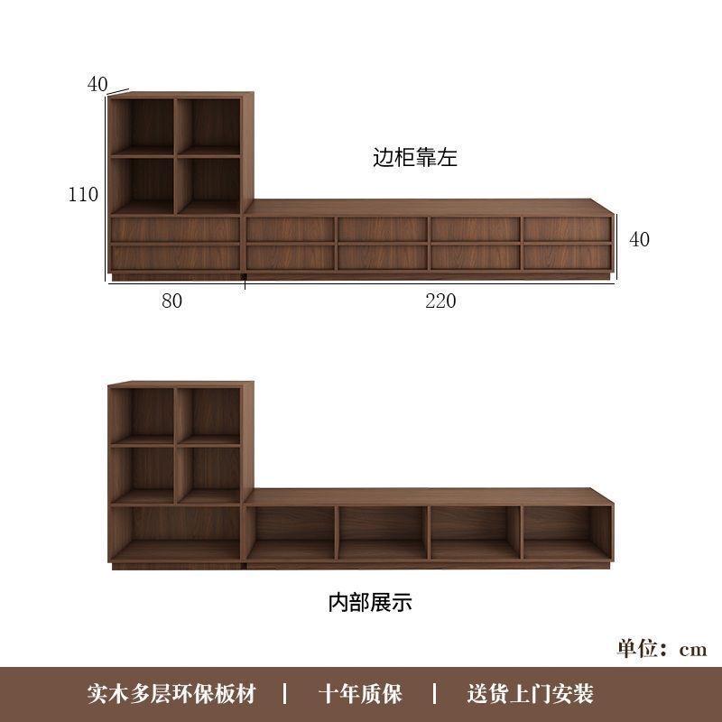 实木中古风电视柜落地客厅家用复古骨骼门收纳储物柜卧室落地边柜|undefined