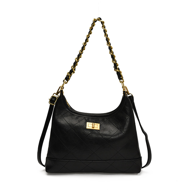 Transfronterizos retro esmaltado bolso de brazo para mujeres 2025 nueva moda cadena de diamante bolso de hombro de tela extranjera bolso de mochila