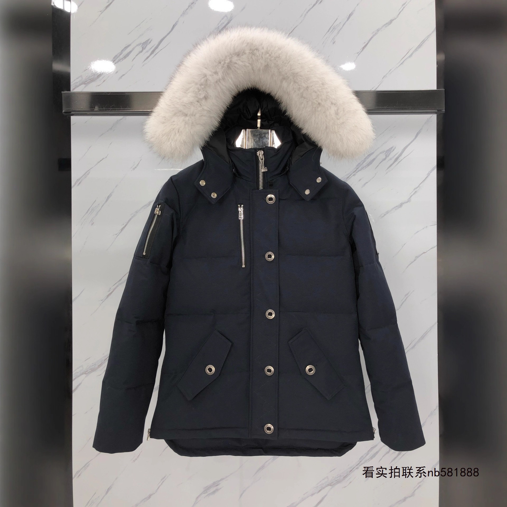 Putian Scissors Hooded Plus Size Goose Down Jacket Short Jacket with Fox Fur Collar Women's Parka