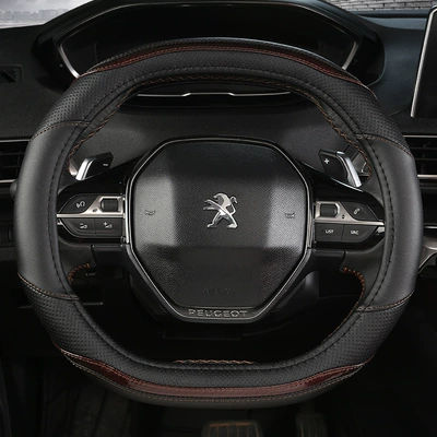 Steering Wheel Cover Peugeot D-Shaped – Steering wheel cover - black-curry-35cm