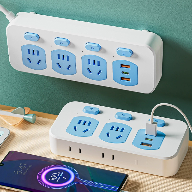 Многофункциональная USB-панель с несколькими розетками и кабелем, бытовой удлинитель, блок розеток, конвертер, быстрая зарядка