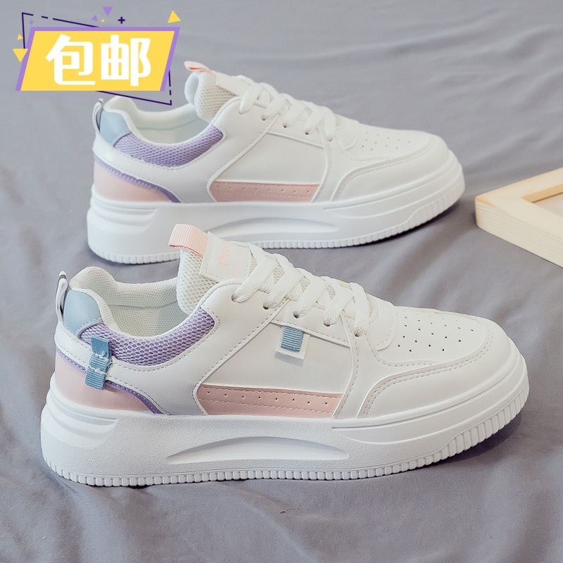 Zapatos casuales para mujeres otoño de 2026 nuevos zapatos de skate de cuero transpirable zapatos blancos de mujer coreana versátiles zapatos individuales