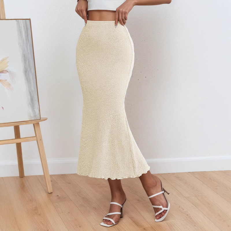 Cross-Border European and American Style Women's Clothing 2025 New Fashionable and Elegant Hip-Hugging Fishtail Skirt Half-Length Skirt