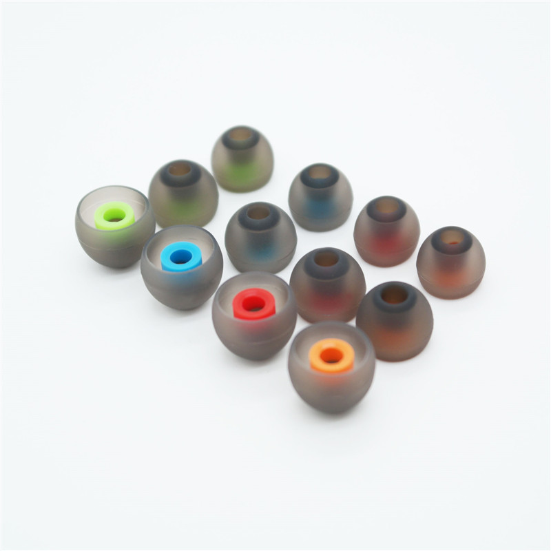 Zhongshan Zhensheng bala de dos colores de silicona suave caso del auricular enchufe del auricular caso grande, mediano y pequeño 6 unids caja de almacenamiento gratuito