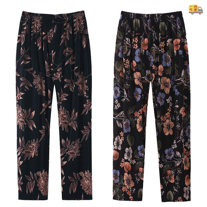 Mom pants grandma tearful the elderly summer trousers Women's wear Thin section Middle-aged and elderly people summer Borneol