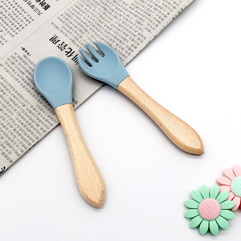 그레이 블루 포크와 스푼