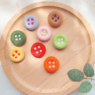 Felt button hat accessories mobile phone case brooch hairpin hairband hair accessories car decoration material DIY button