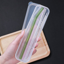 耐热玻璃吸管非一次性弯曲带刷收纳盒子刷食品耐高温高硼硅长