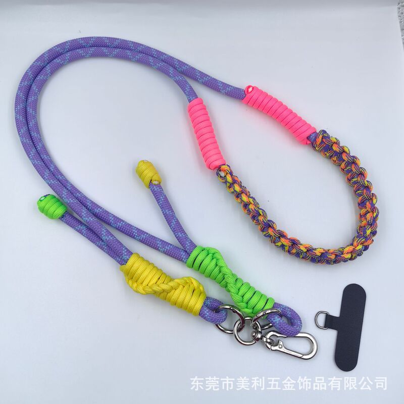 携帯電話ストラップ クロスボディ＆リスト＆首掛け 3用途 調節可能で取り外し可能な編みロープ インズ メンズ＆レディース バックロープ ロング|undefined
