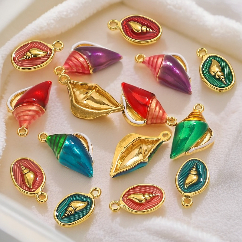 Accesorios de joyería DIY acero inoxidable serie marina colgante sirena concha estrella de mar colgante pulsera collar