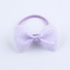 Purple children's hairgrip with bow, cute headband with tassels from pearl