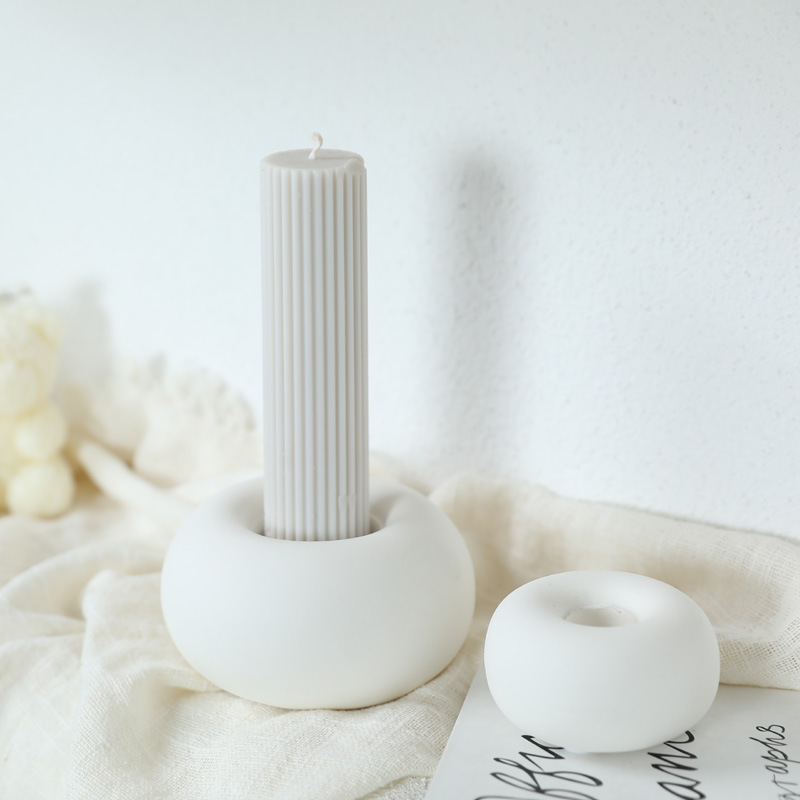 Inswind simple decoración de mesa de cerámica redonda decoración de mesa de comedor decoración de asiento de vela doméstica moderna