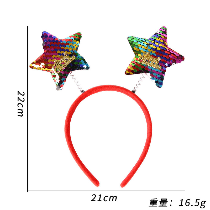 2026圣诞节装饰发箍儿童圣诞派对装扮拍照道具圣诞麋鹿五角星头箍|undefined