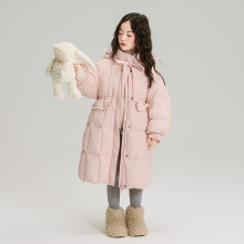 女童韩版羽绒棉服中长款秋冬季新款洋气中大童装加厚防寒收腰外套