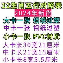2025龙年新品卡片对照表十二生肖表图卡片对照表塑封牌表卡现货猫