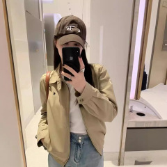 RL拉夫小马标印花夹克上衣polo老干部经典款休闲百搭哈灵顿外套女