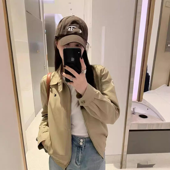 RL Ruff Pony Mark Printed Jacket Top Polo Veteran Cadre Classic Casual All-match Harrington Coat Women