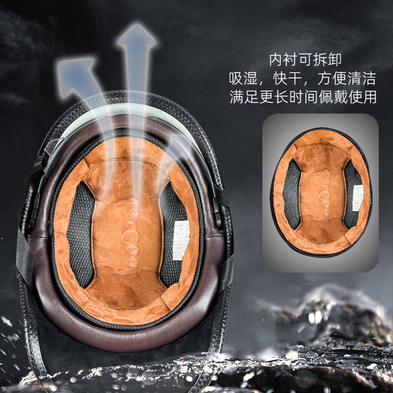 Casco personalizado fábrica retro medio casco coche eléctrico casco de pala verano motocicleta casco de seguridad crucero locomotora