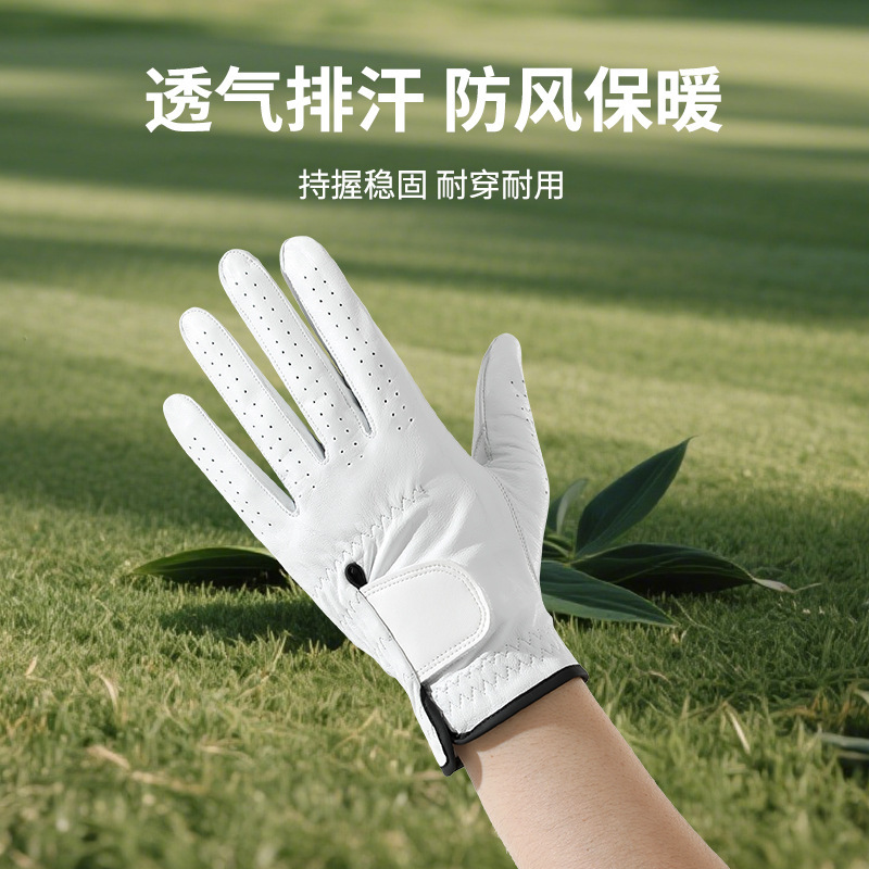 真皮高尔夫手套男士小羊皮左手单只耐磨透气透气防滑高尔夫手套女|undefined