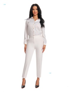 Women's High Waisted Slim Fit Ankle Length Stretch Trousers