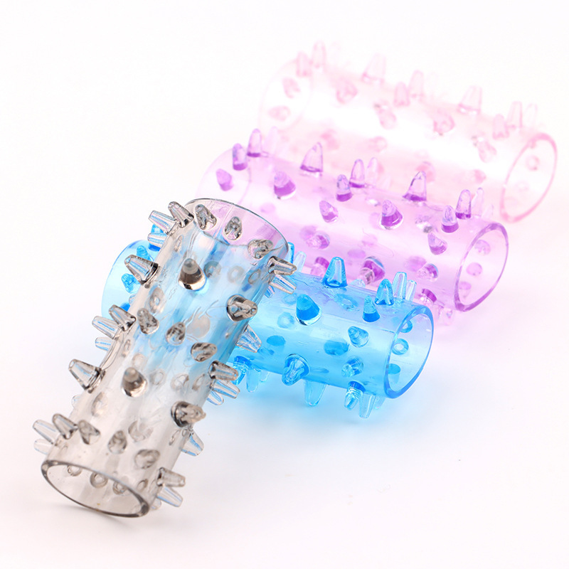 Caterpillar Crystal Penis Sleeve TPE Lock Ring Foreskin Barrier for Men — detail image 8