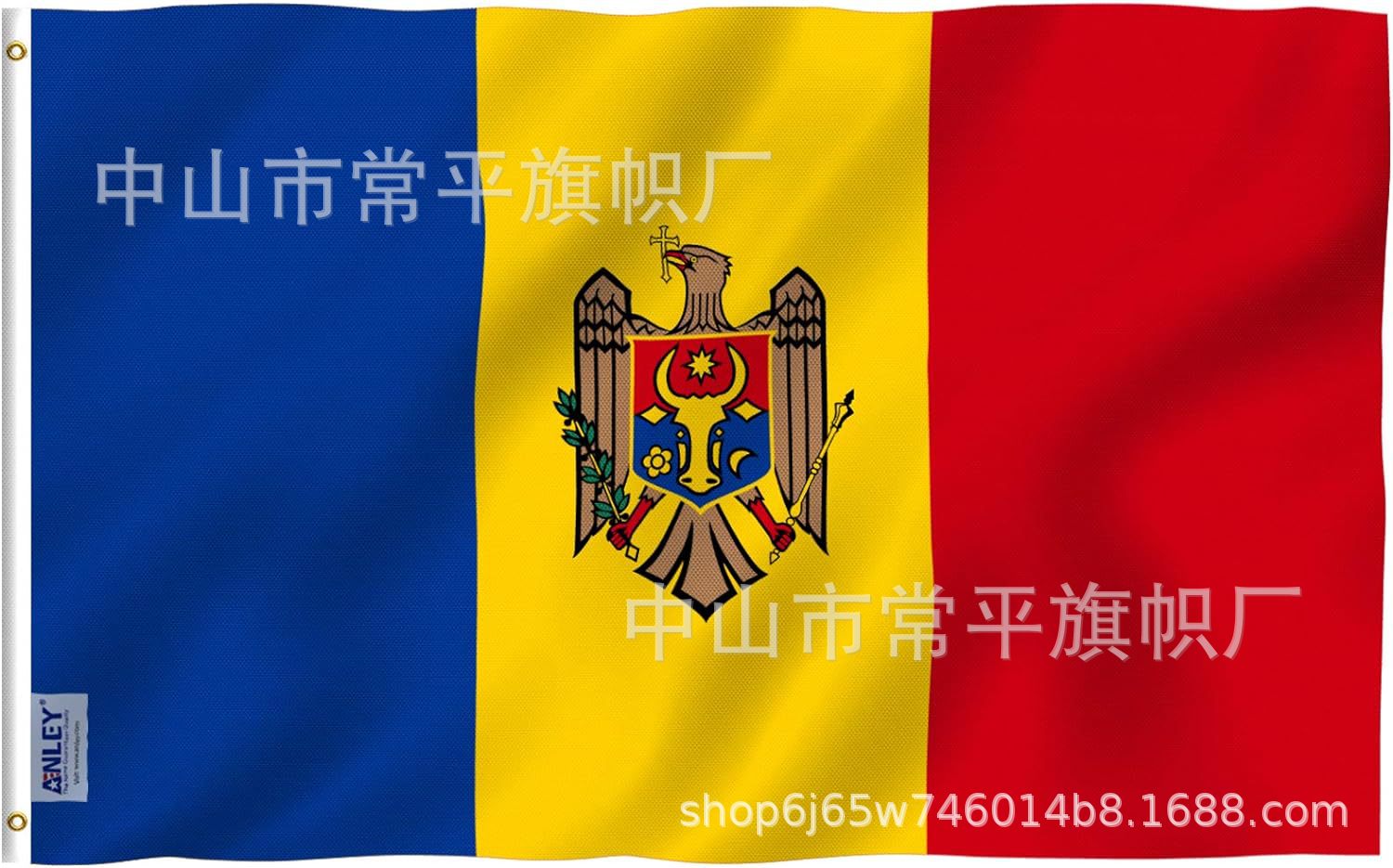 DANF bandera de la UE exportación de bandera transfronteriza 100D poliéster doble bandera 300D cabeza de lona de nylon 3 * 5ft