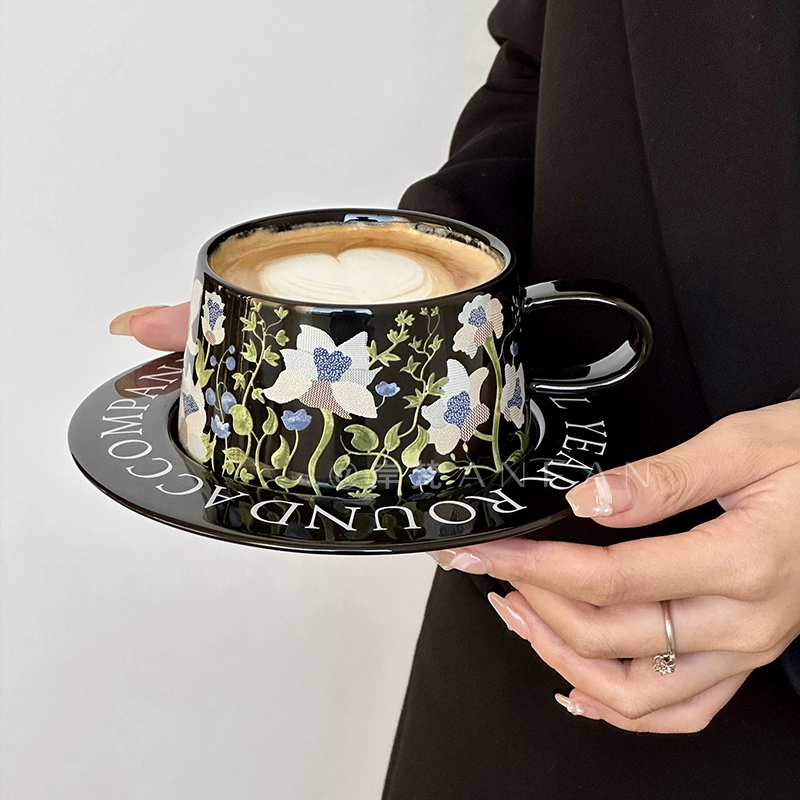 岸梵 Retro coffee гениun набор, орхидея, ручная роспись, подарок на день рождения