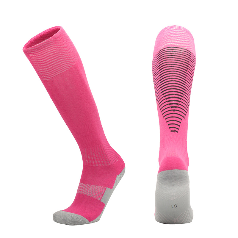 Calcetines de fútbol sobre la rodilla de color sólido personalizados Calcetines para adultos, niños de escuela primaria, calcetines deportivos con fondo de toalla gruesa, calcetines de béisbol