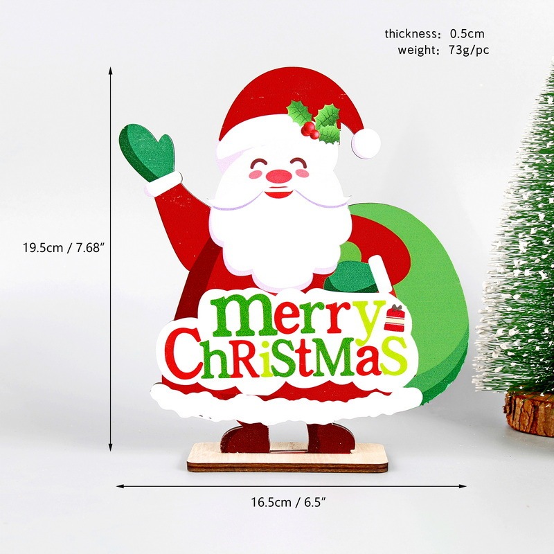 クリスマス装飾木製デスクトップ装飾品ダイニングショッピングモールショップウィンドウ木製工芸品カラフルな組み立てられた装飾品|undefined