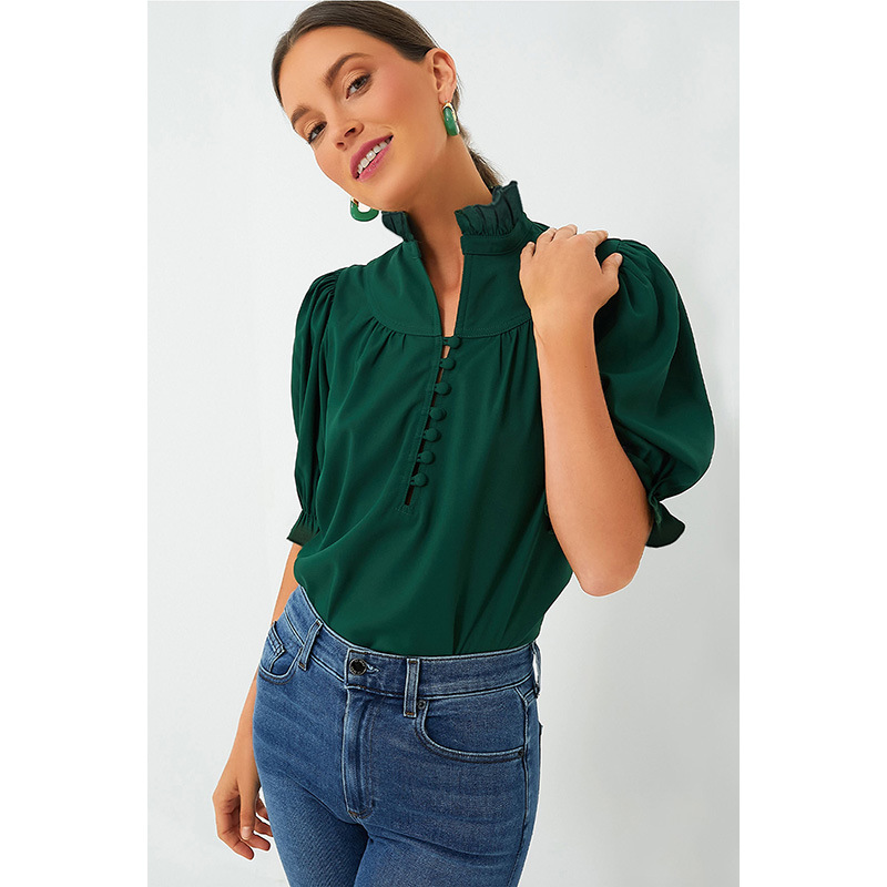 New Ruffled Short Sleeves Top For Women