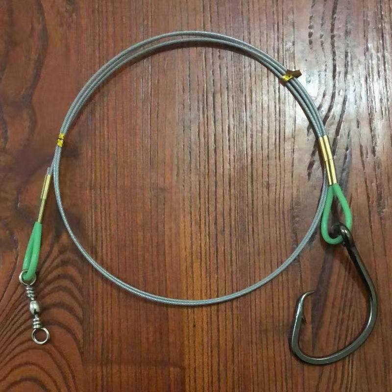 Shark Hook Fishing Gear Heavy-Duty Stainless Steel Guide Wire and Large Circle Hook Deep Sea Fishing Shark Tuna Large Flounder