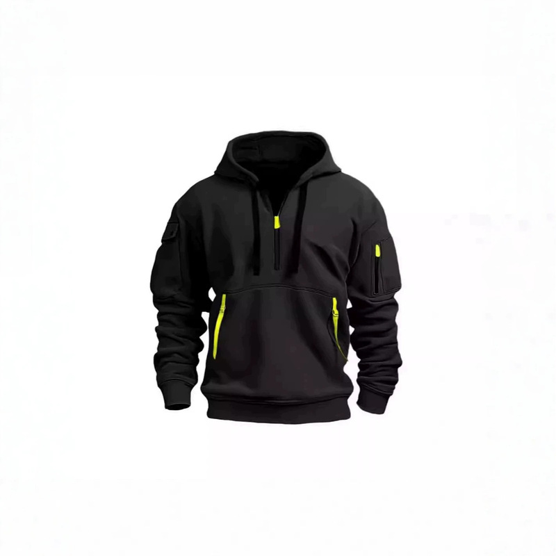 Cross-border foreign trade European size spring and autumn men's hoodie with zipper and multiple pockets, pullover men's sports casual jacket Cross-border foreign trade European size spring and autumn men's hoodie with zipper and multiple pockets, pullover men's sports casual jacket