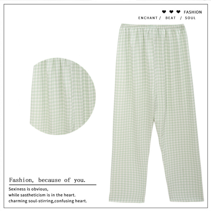 Pantalones de dibujos animados lindos pantalones de pijama elásticos de cintura estudiantil en casa pantalones largos de primavera y otoño de verano para mujeres pantalones casuales