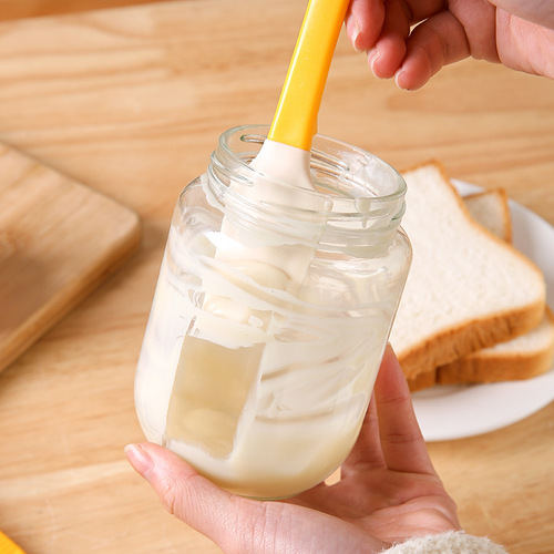 Soft Scraper Baking Silicone Spatula Heat Resistant Integrated Small Scraper Cake Scraper Rubber Cream Spatula 