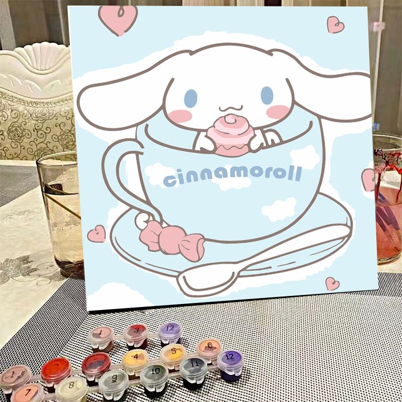 デジタル油絵diyの塗り絵の子供は漫画のアニメを埋めて色を塗ります。|undefined