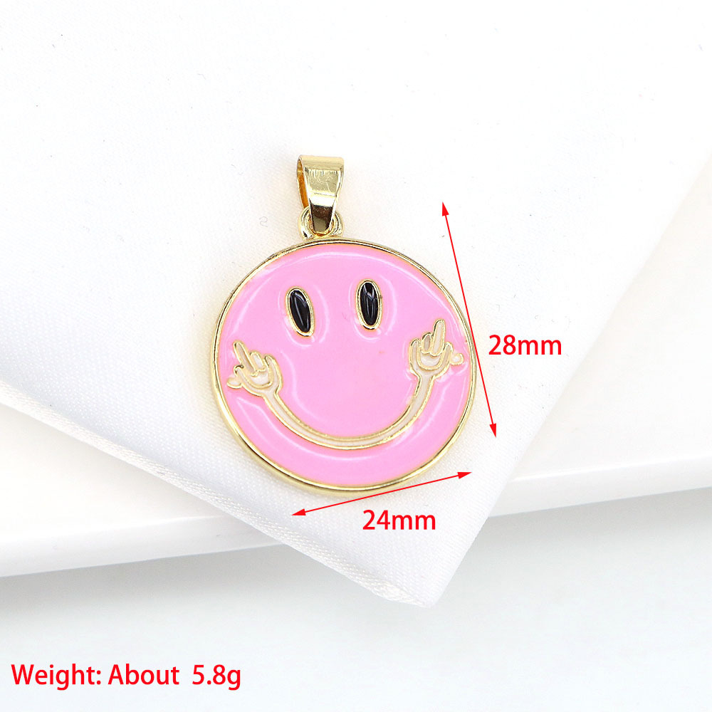 New Simple Dripping Oil Cute Smiley Necklace Sweater Chain display picture 1