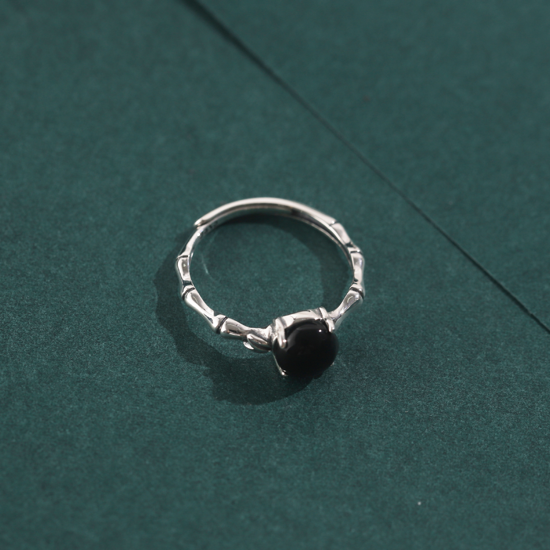 Daily Occasion 925 Sterling Silver Material 925 Sterling Silver Agate Geometric Rings