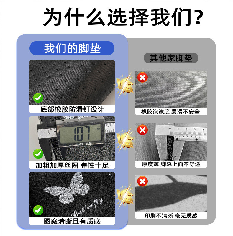 Blue Rain car floor mats, cute design for the driver's seat, suitable for girls, anti-dirty, car carpet, car mat, floor mat, loop pile