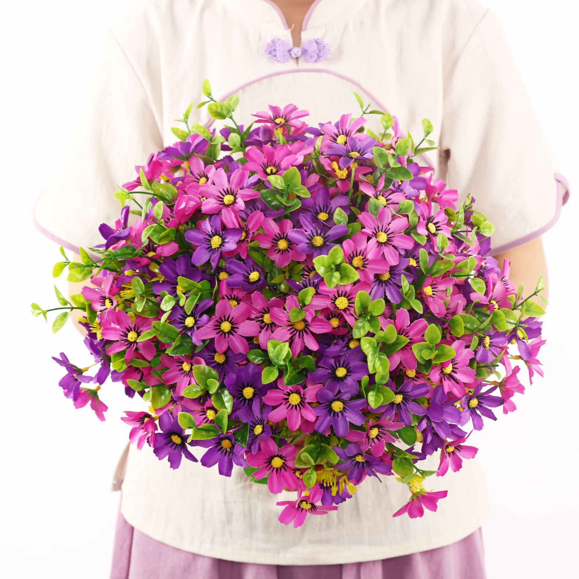 Margarita artificial ramo de manzanilla flor seca mesa de comedor decoración de flores falsas decoración de la foto Barbie bailando orquídea Flor de plástico