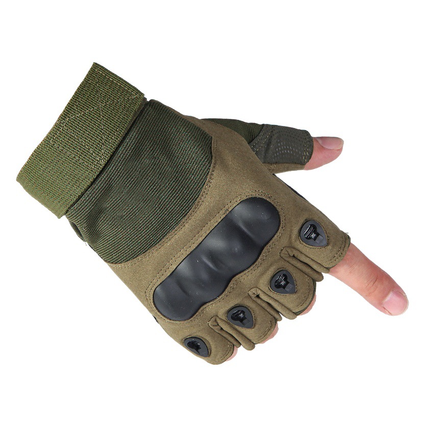 Guantes Tácticos de Medio Dedo de Microfibra, Antideslizantes y Absorción de Impactos para Ciclismo y Aire Libre