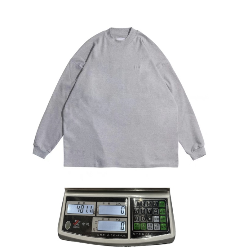 SHX pesado puro algodón 420g ancho lavado japonés hombres de manga larga Camiseta medio cuello alto primavera camisa de fondo pareja Moda