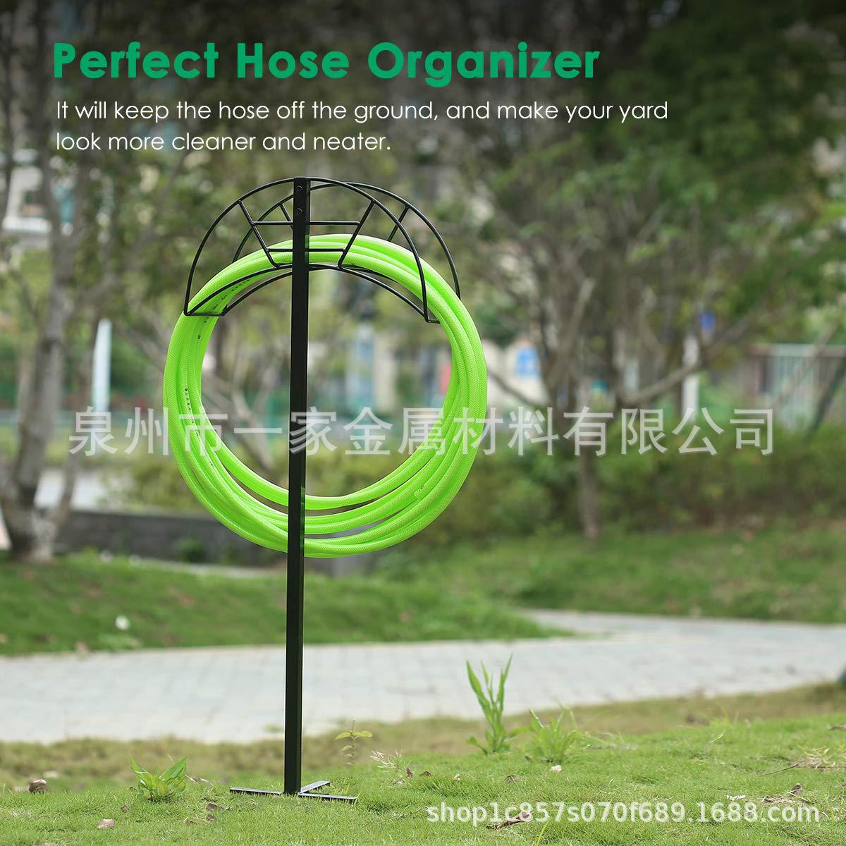 花园软管收纳架铁艺水管支架金属可拆卸软管存储架立式托架