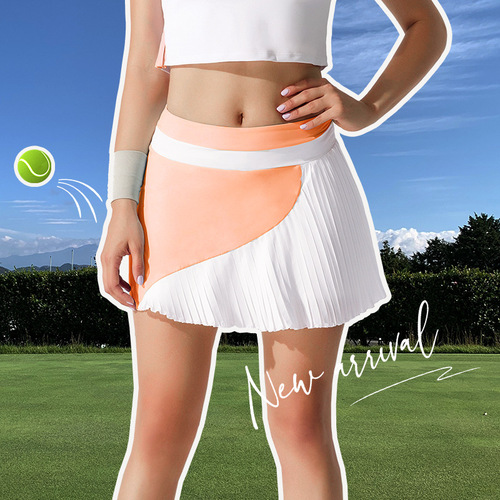 High-Elastic Short-Sleeve Breathable Short Skirt with No-Show Design, High-Waisted Colorful Yoga Pants, Tennis Skirt, Badminton Skirt, Golf Skirt