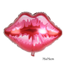 热销新款口红婚庆生日派对装饰布置铝膜气球红色大号口红饰景气球