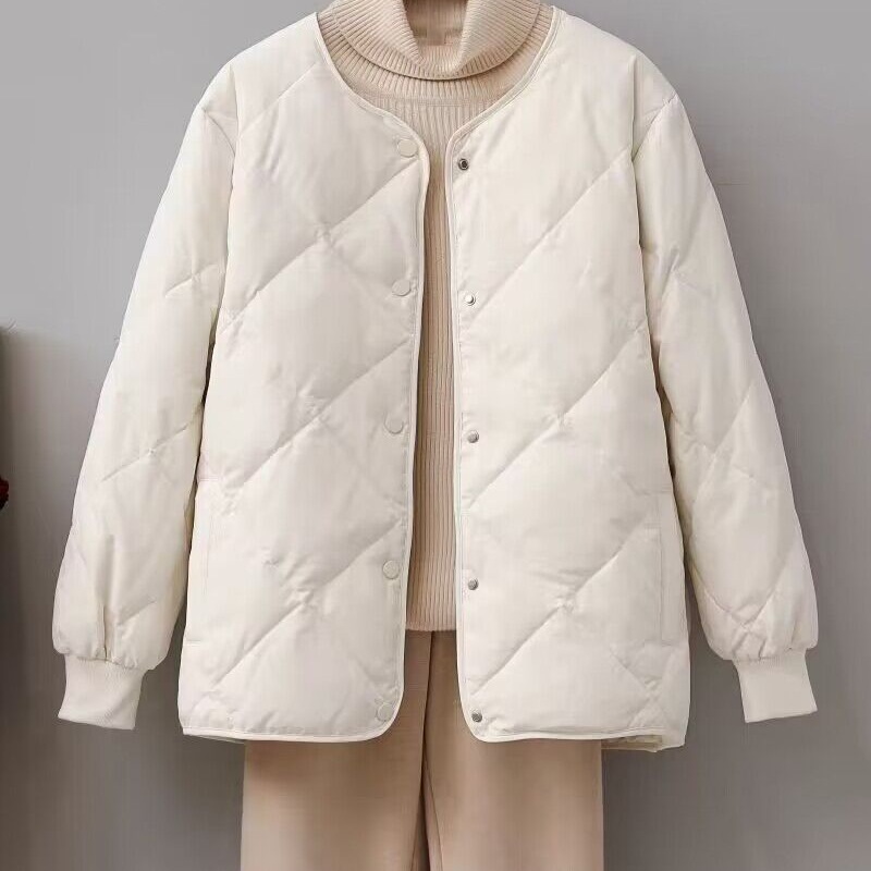 短款羽绒棉服女2025年新款秋冬季小个子轻薄百搭宽松菱格棉袄外套|undefined