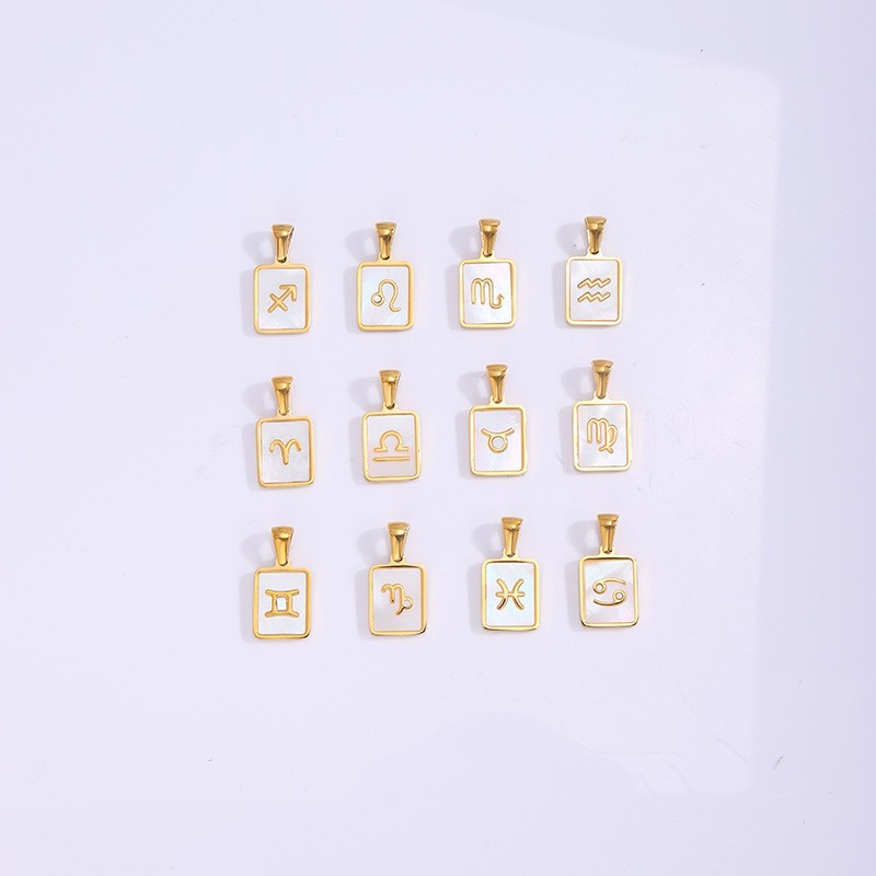 Acero de titanio transfronterizo simple 12 colgante de collar constelación mujeres Europa y América 18K universal conchas constelación colgante accesorios