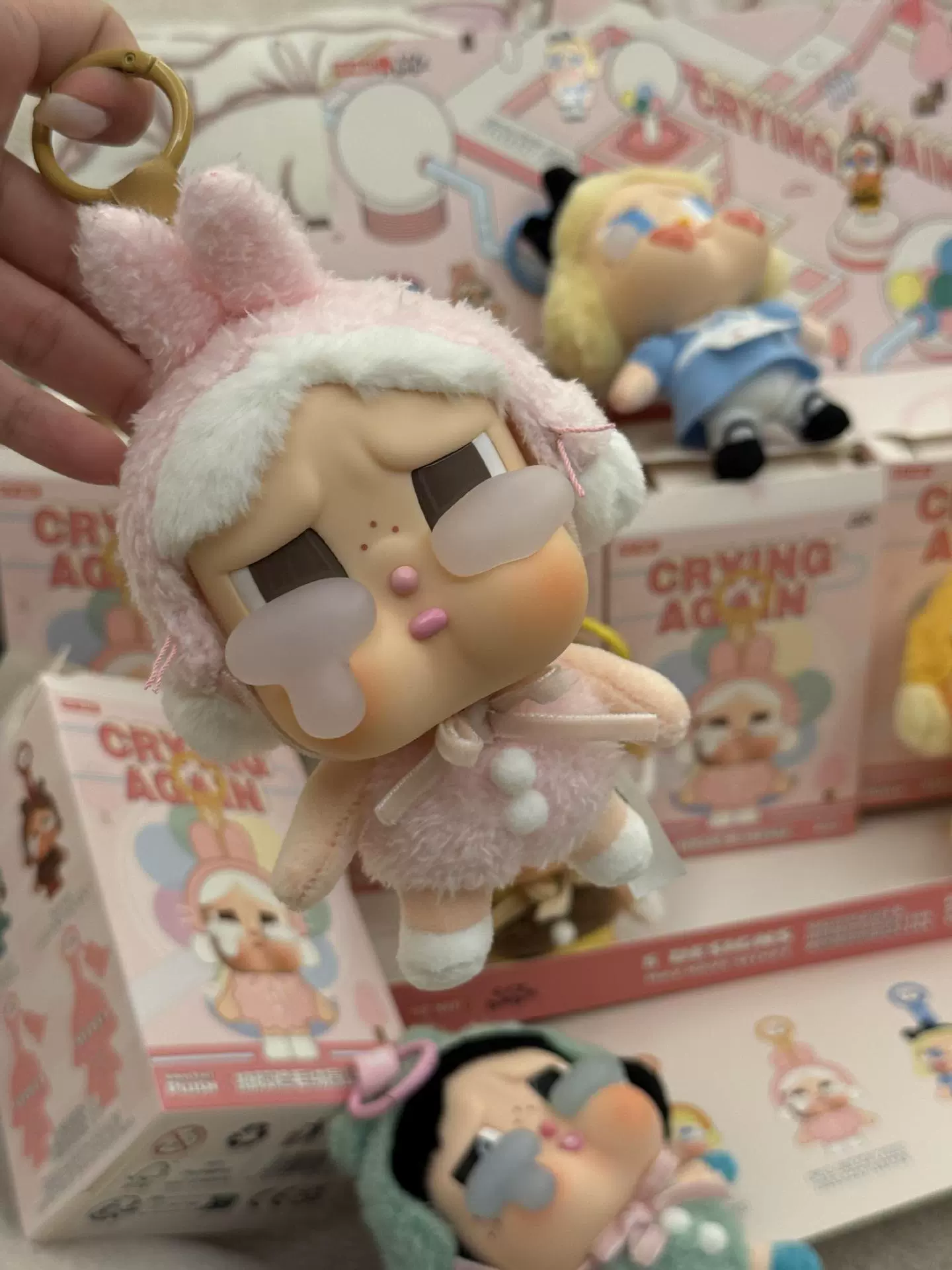 POPMART Pop Mart CRYBABY Tears Factory Series Glue-Elastic Face Plush Blind Box Crying Baby Pendant Peripheral