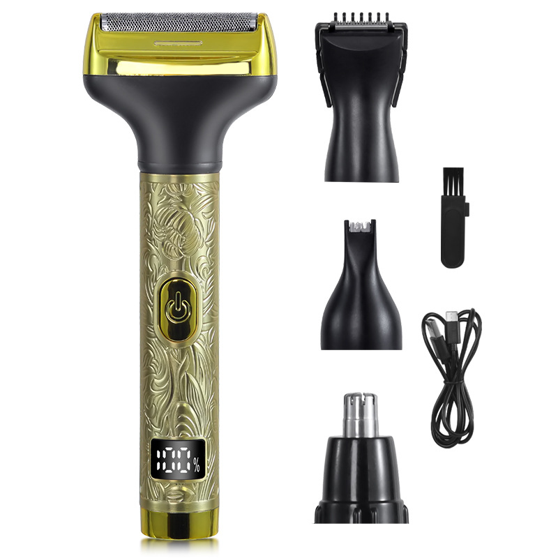 Afeitadora Eléctrica Multifuncional para Hombre 4 en 1, Recargable, Cabezal Flotante Lavable