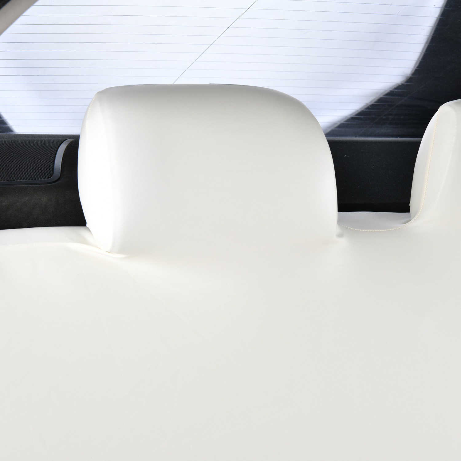 Pu Car Seat Cushion Cover, Elastic Universal Leather Rear Seat Three-Person Integrated Seat Cushion and Backrest Cover, Dustproof and Waterproof
